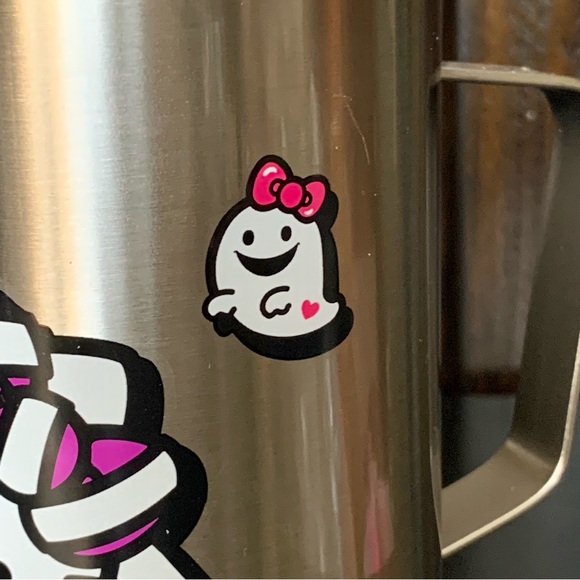Hello Kitty Mummy with Ghosts Stainless Steel Halloween Tumbler with Handle - Picture 4 of 12